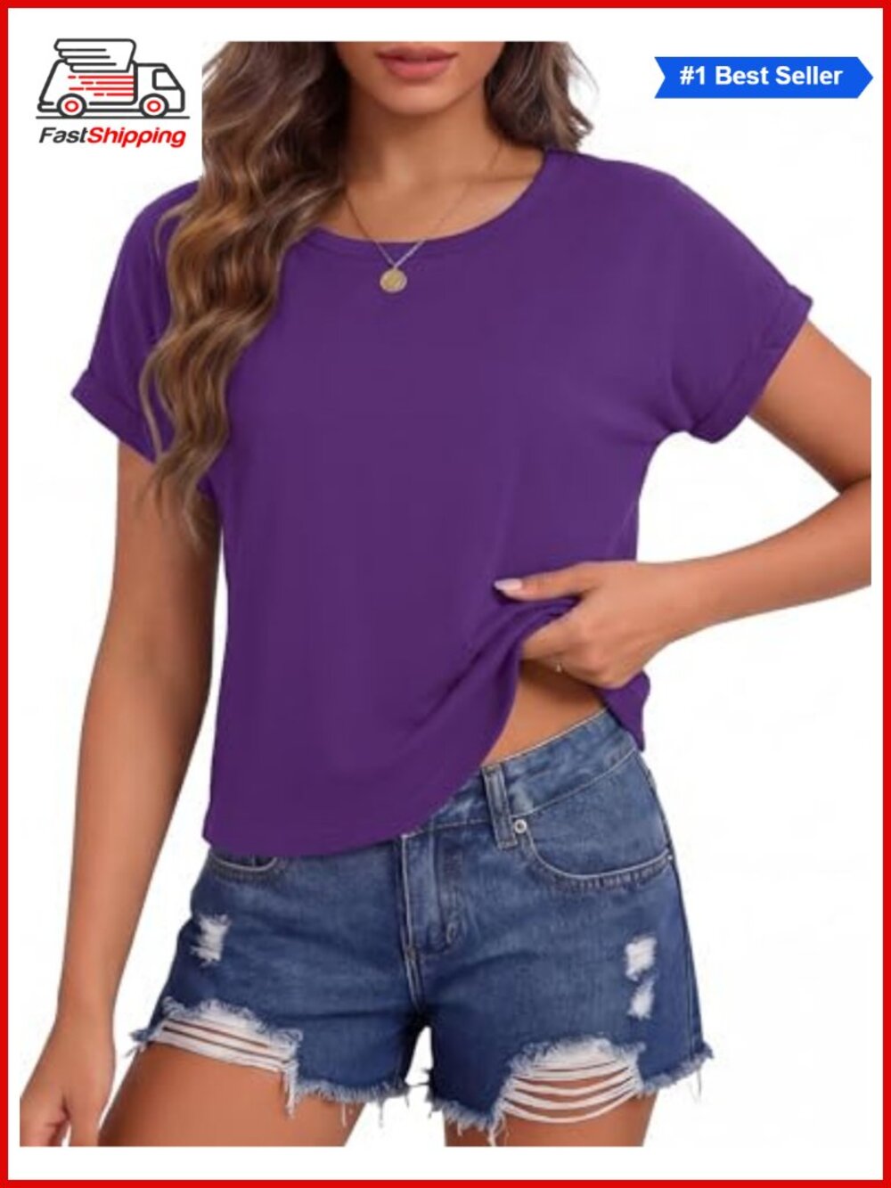 ✨ Womens Crop Tops Short Sleeve Crewneck Boxy Tee Summer Shirt